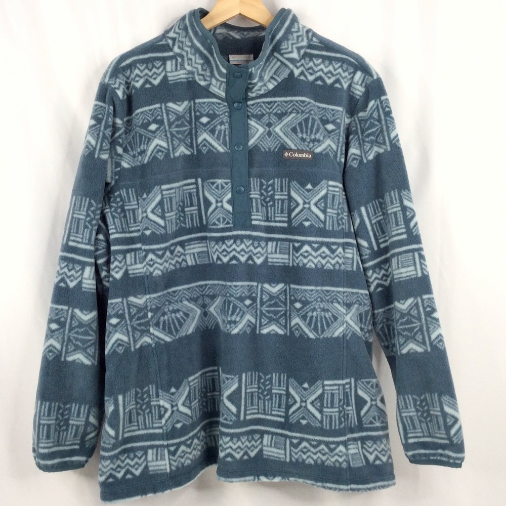 NWT Columbia Benton Springs Aztec Fleece 1/2 Snap Pullover Sweatshirt Women's 2X